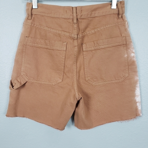 PACSUN Latte High Waisted Boyfriend Carpenter Shorts 90’s Sz 26 Brown - Picture 6 of 8